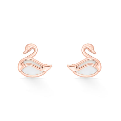 Regalia Swan Gold Stud Earring For Women