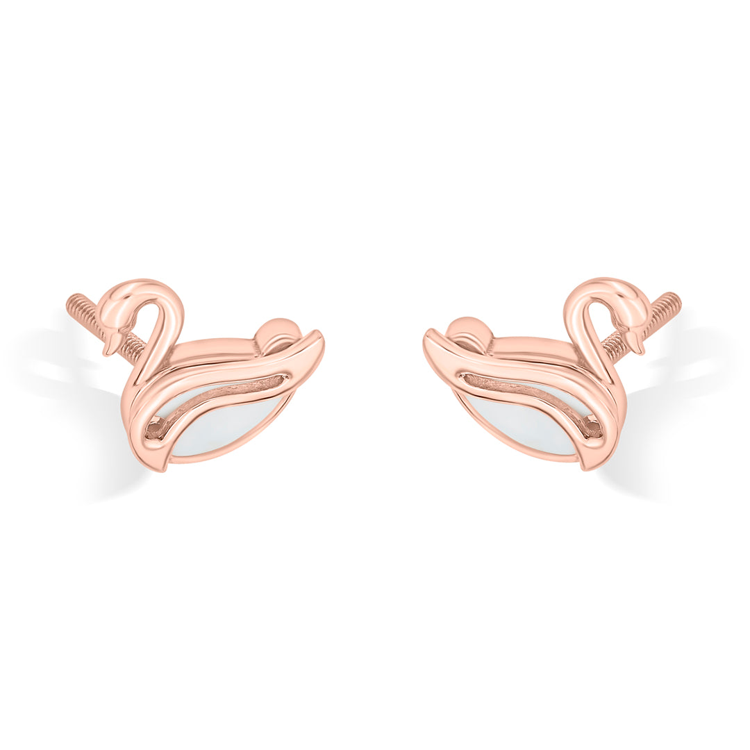 regalia swan gold stud earring for women