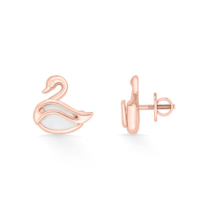 Regalia Swan Gold Stud Earring For Women