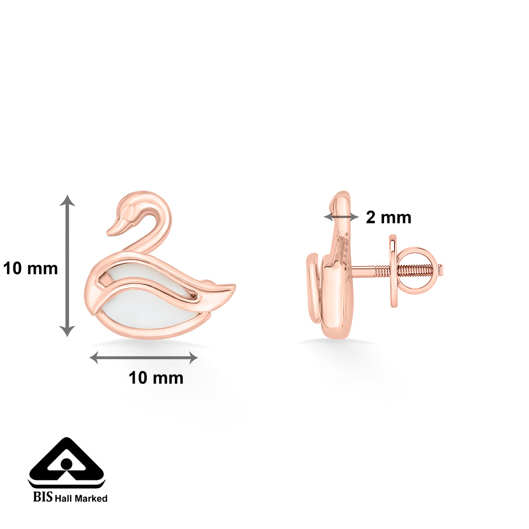 regalia swan gold stud earring for women