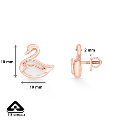 Regalia Swan Gold Stud Earring For Women