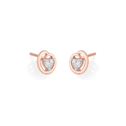 Heart Nest Gold Stud Earring For Women
