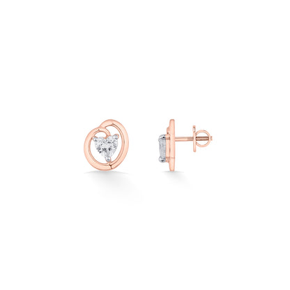 Heart Nest Gold Stud Earring For Women