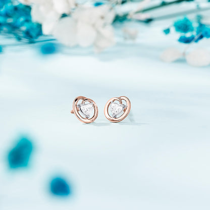 Heart Nest Gold Stud Earring For Women