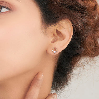 Sacred Trishul Gold Stud Earring For Women