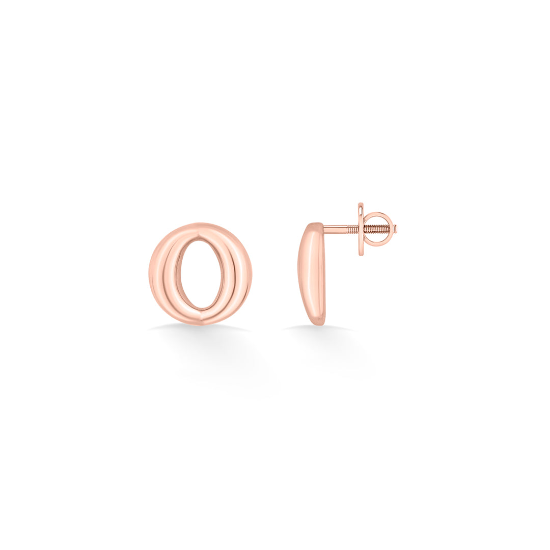 opulent o gold stud earring for women