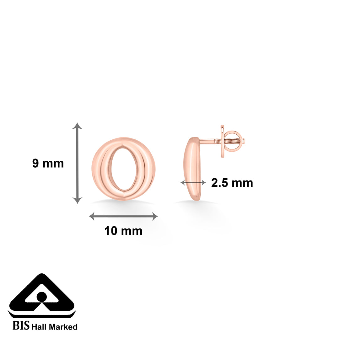 opulent o gold stud earring for women