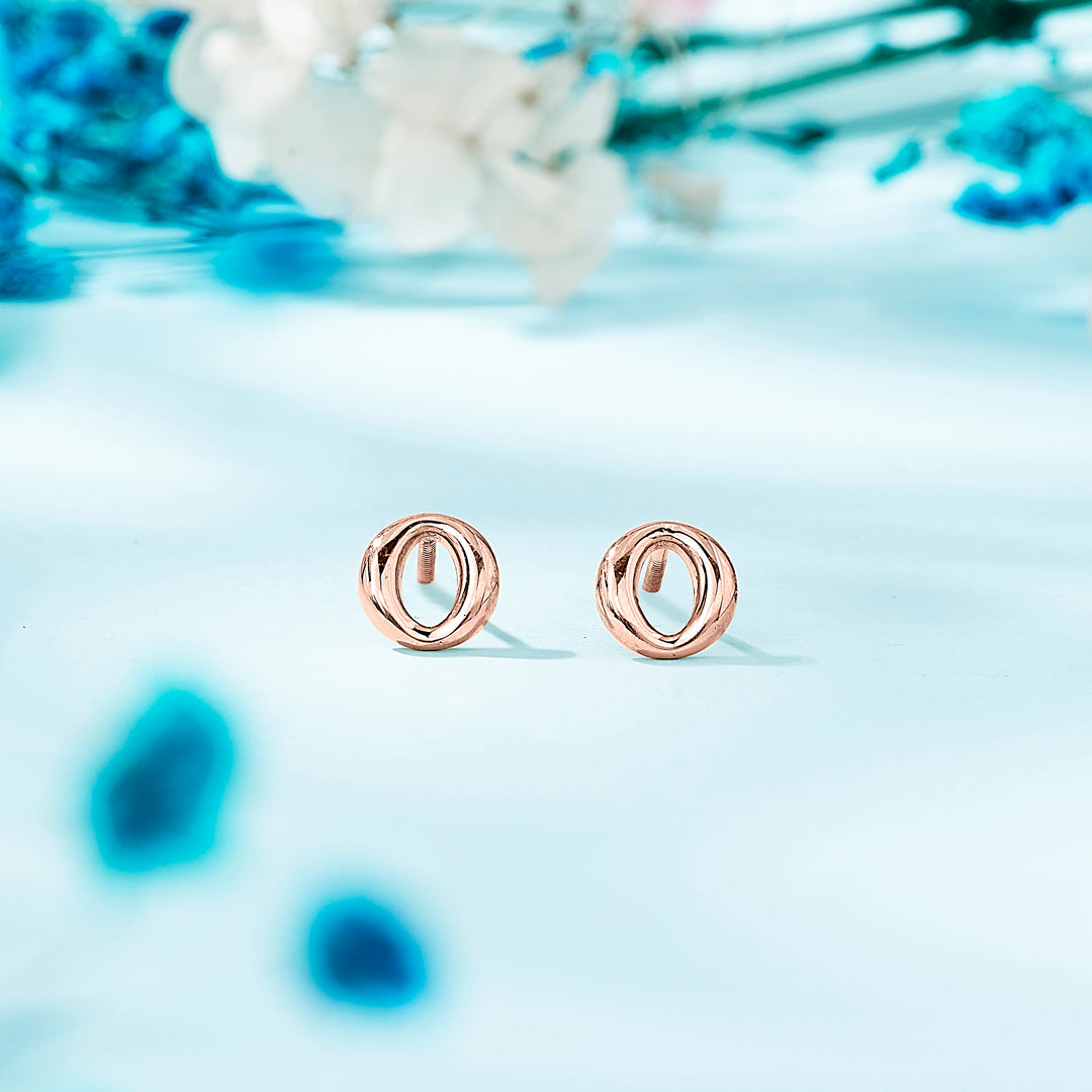 Opulent O Gold Stud Earring For Women