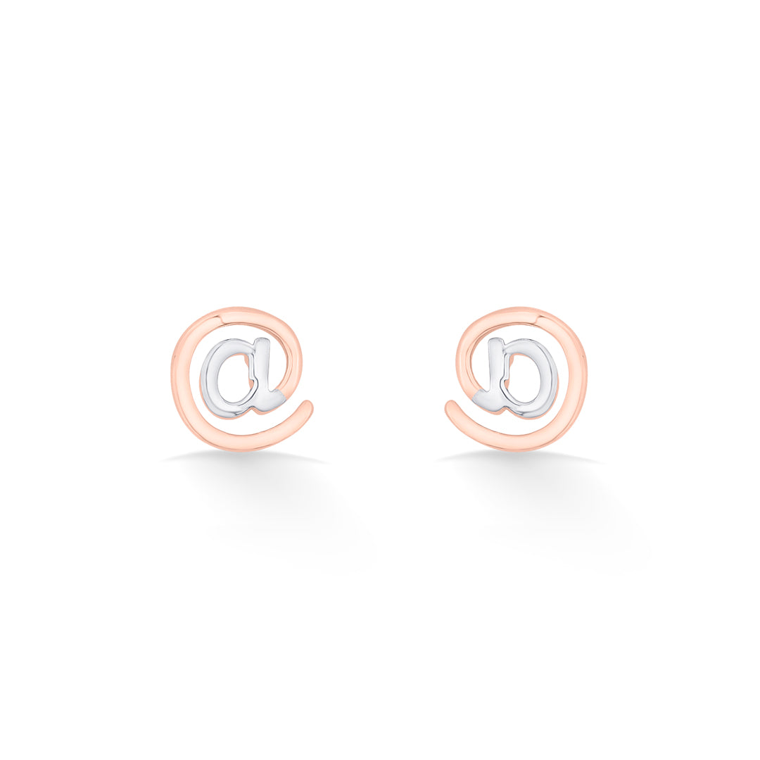 twirl charm gold stud earring for women