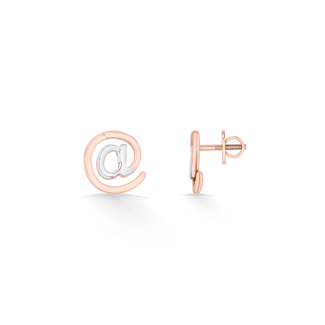 twirl charm gold stud earring for women