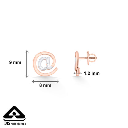 Twirl Charm Gold Stud Earring For Women