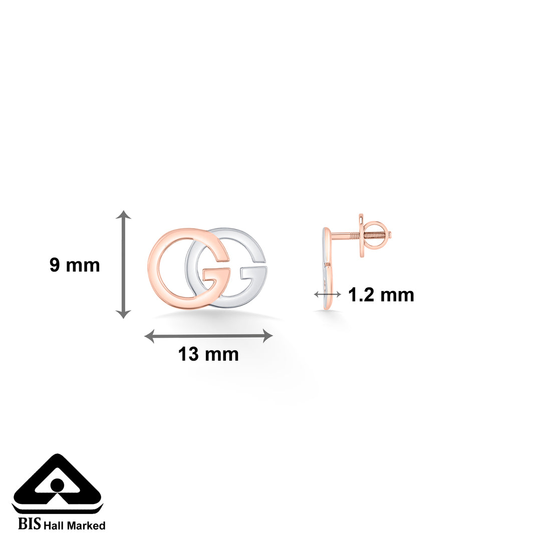 oryn shimmer gold stud earring for women