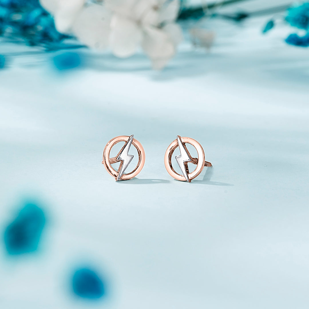 Thunder Glint Gold Stud Earring For Women