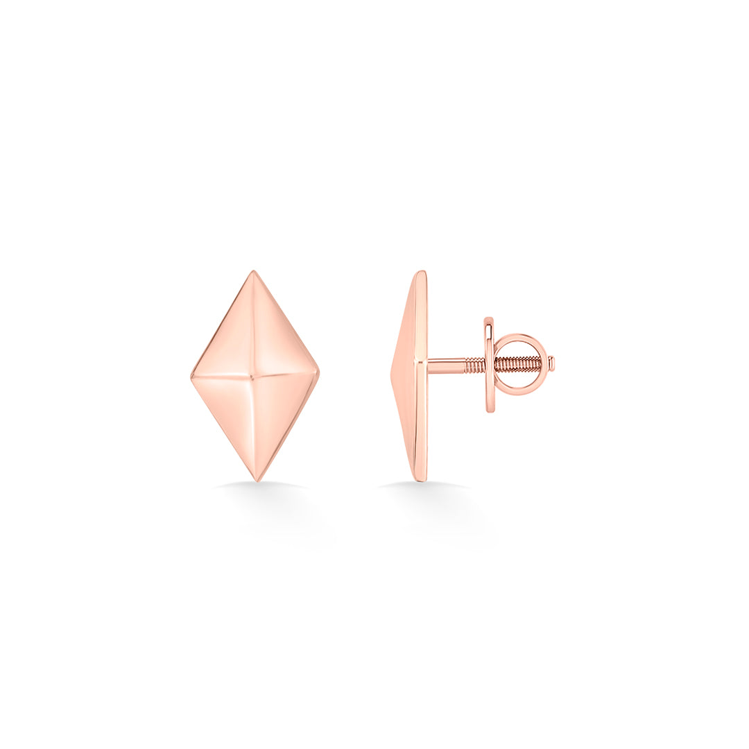 orna edge gold stud earring for women