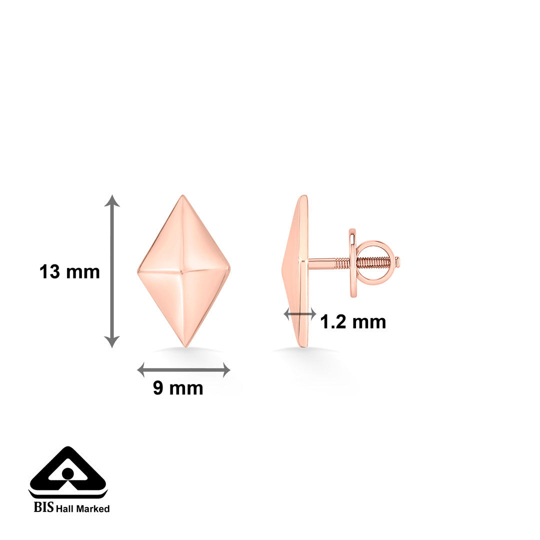 orna edge gold stud earring for women