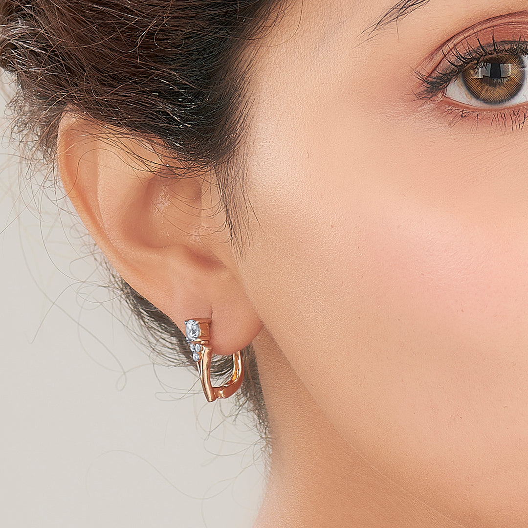 Xylo Spark Gold Hoops & Huggies Earring For Women