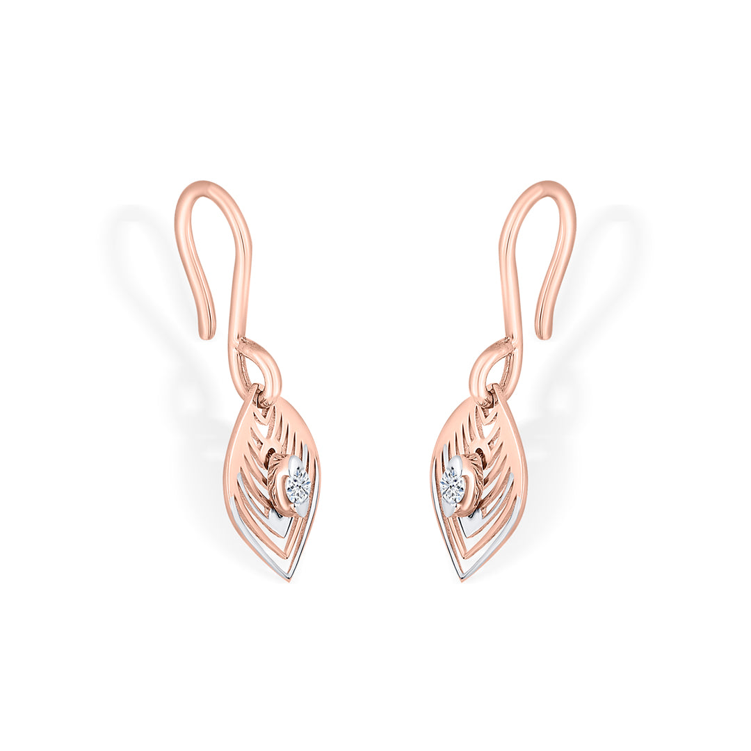 golden foliage gold dangler earring for women