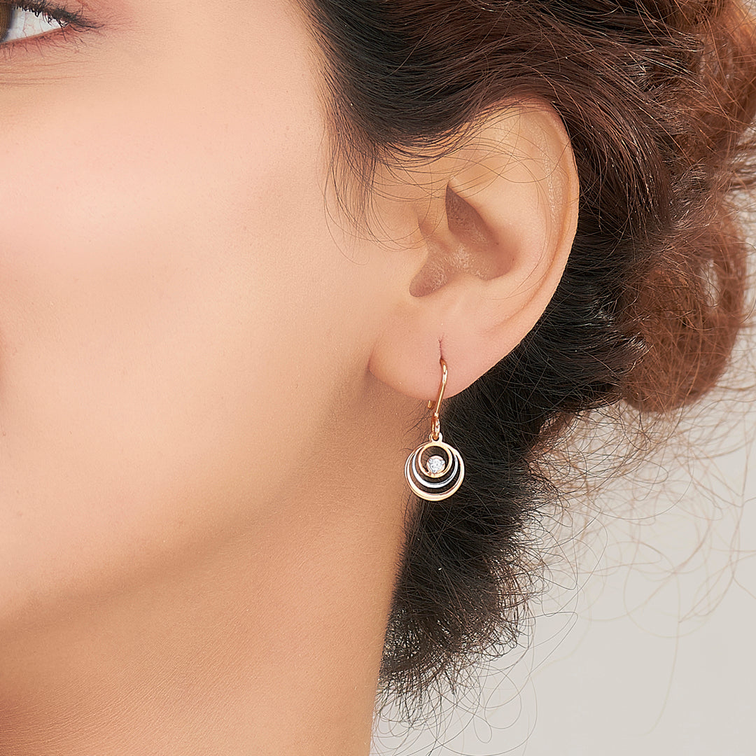 sphera shine gold dangler earring for women