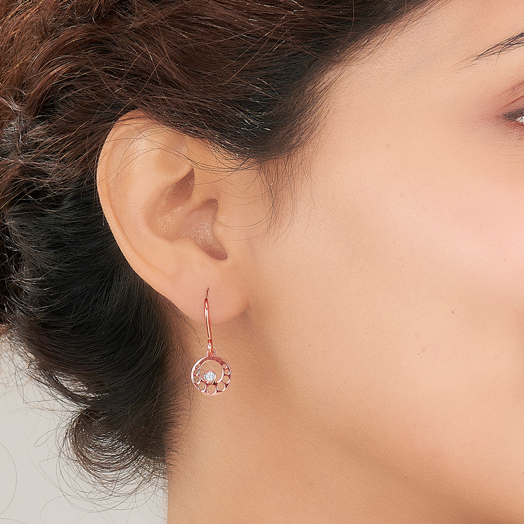 astra orb gold dangler earring for women