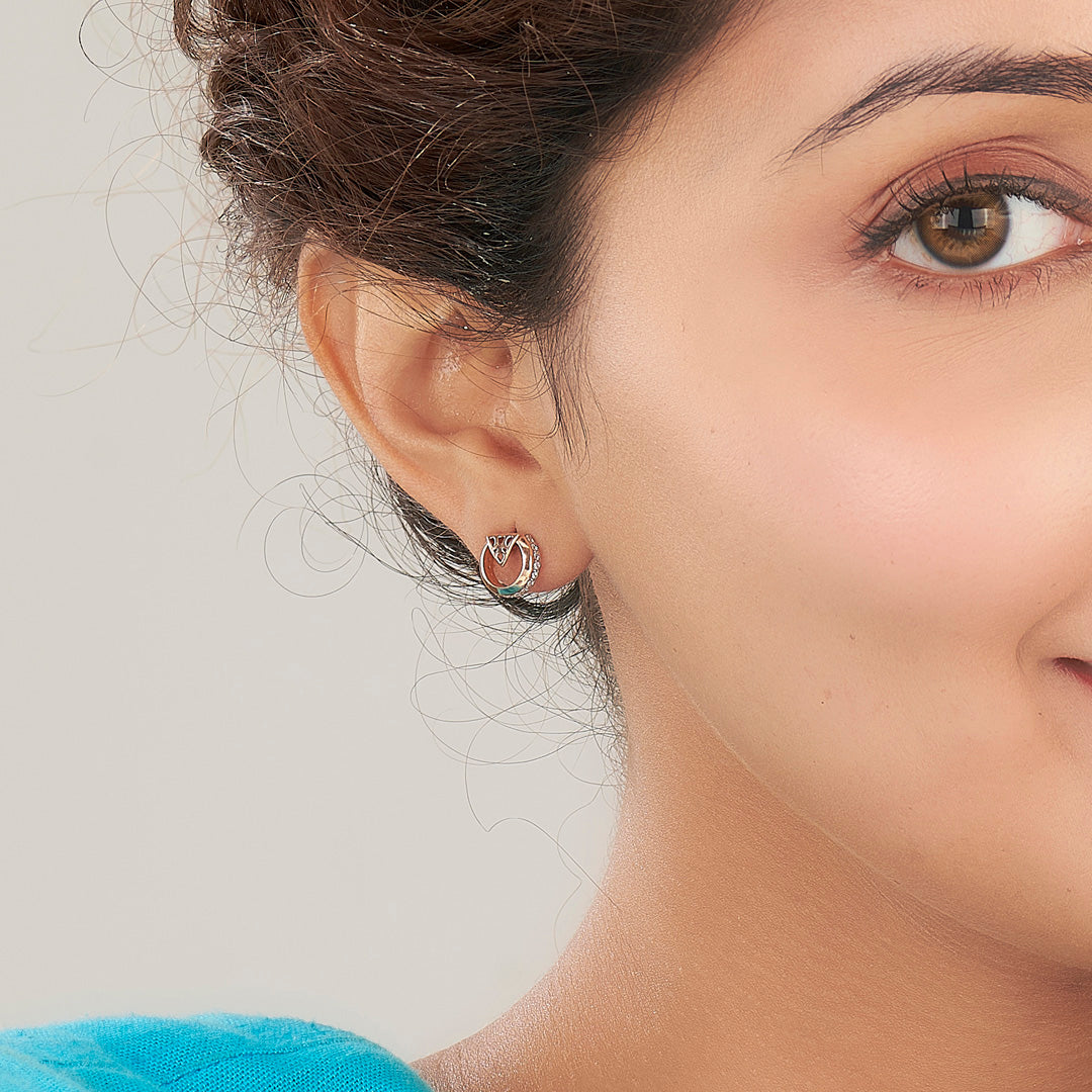 orbella shine gold stud earring for women