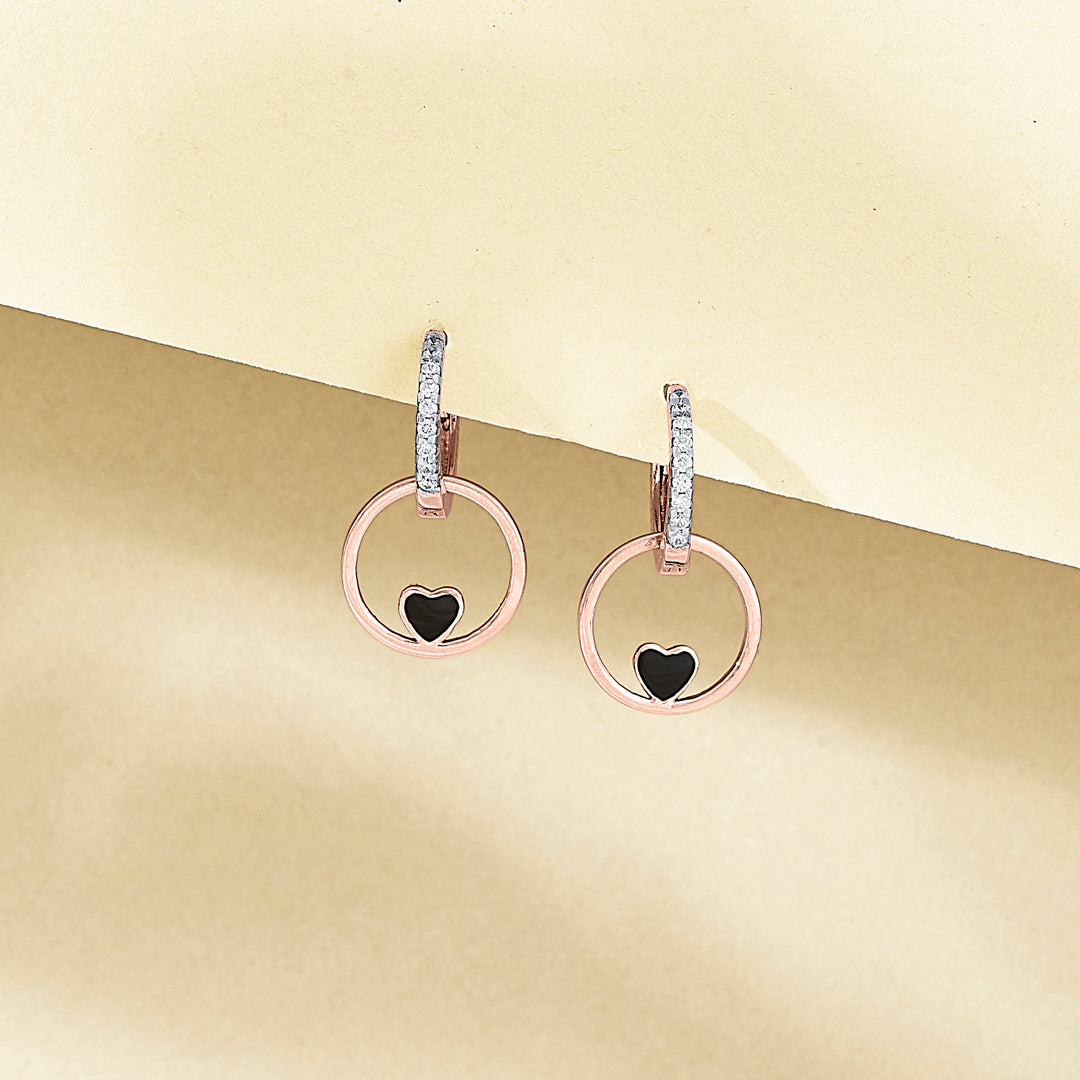 Circle of Heart Gold Stud Earring For Women