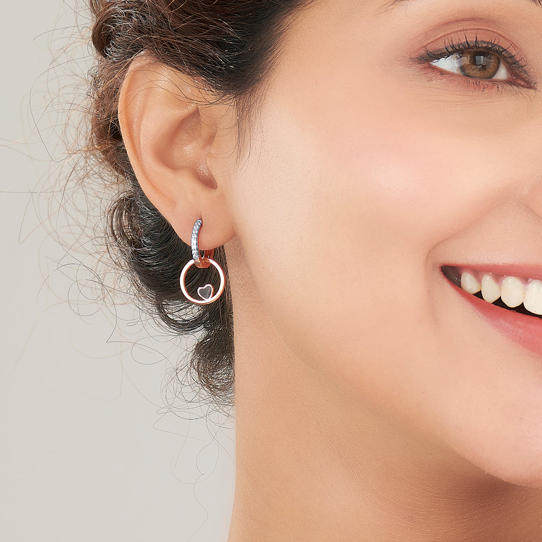 Circle of Heart Gold Stud Earring For Women