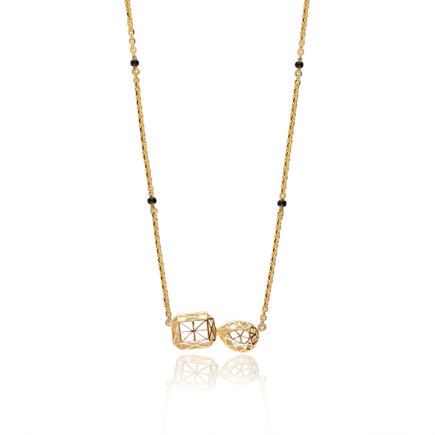 Mesh Geometry 9kt Diamond Mangalsutra