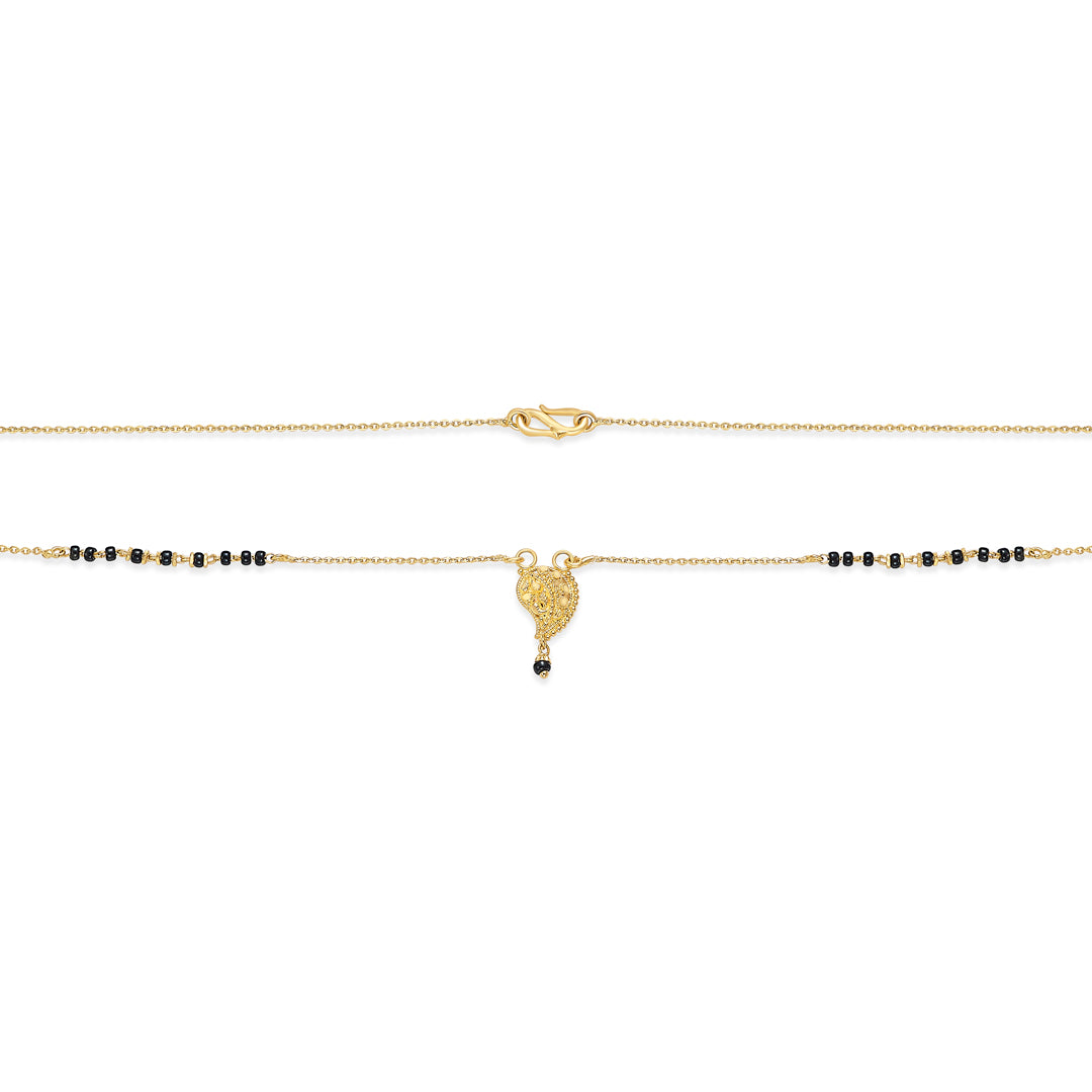 love knot 22 karat (916) yellow gold modern mangalsutra for women