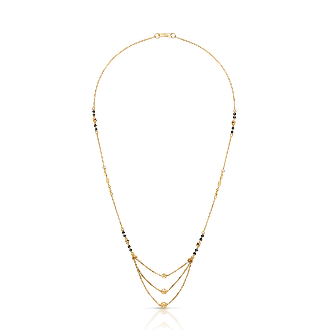 Engraved Gold Modern Mangalsutra For Women