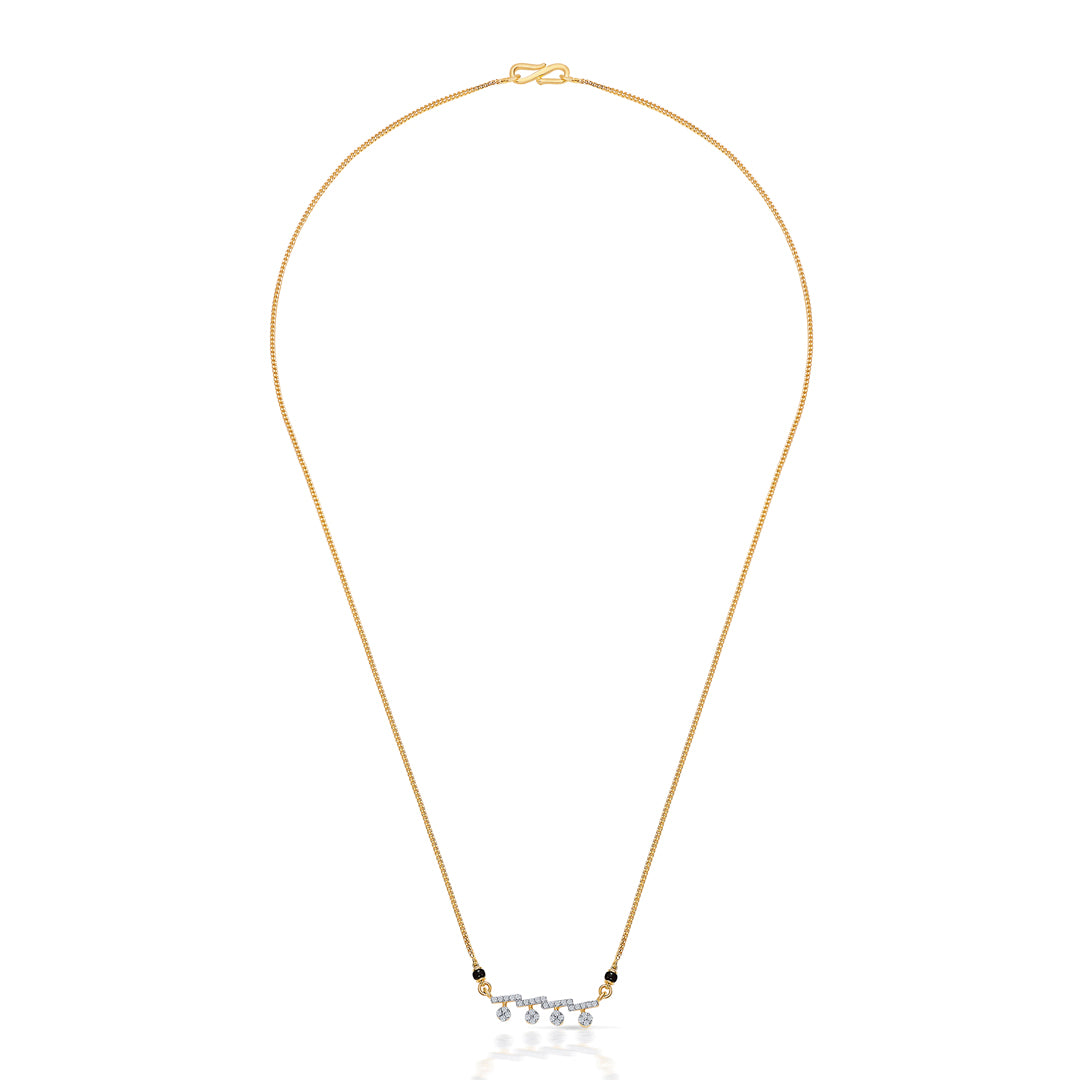 Minimal Radiance Yellow Gold Modern Mangalsutra For Women
