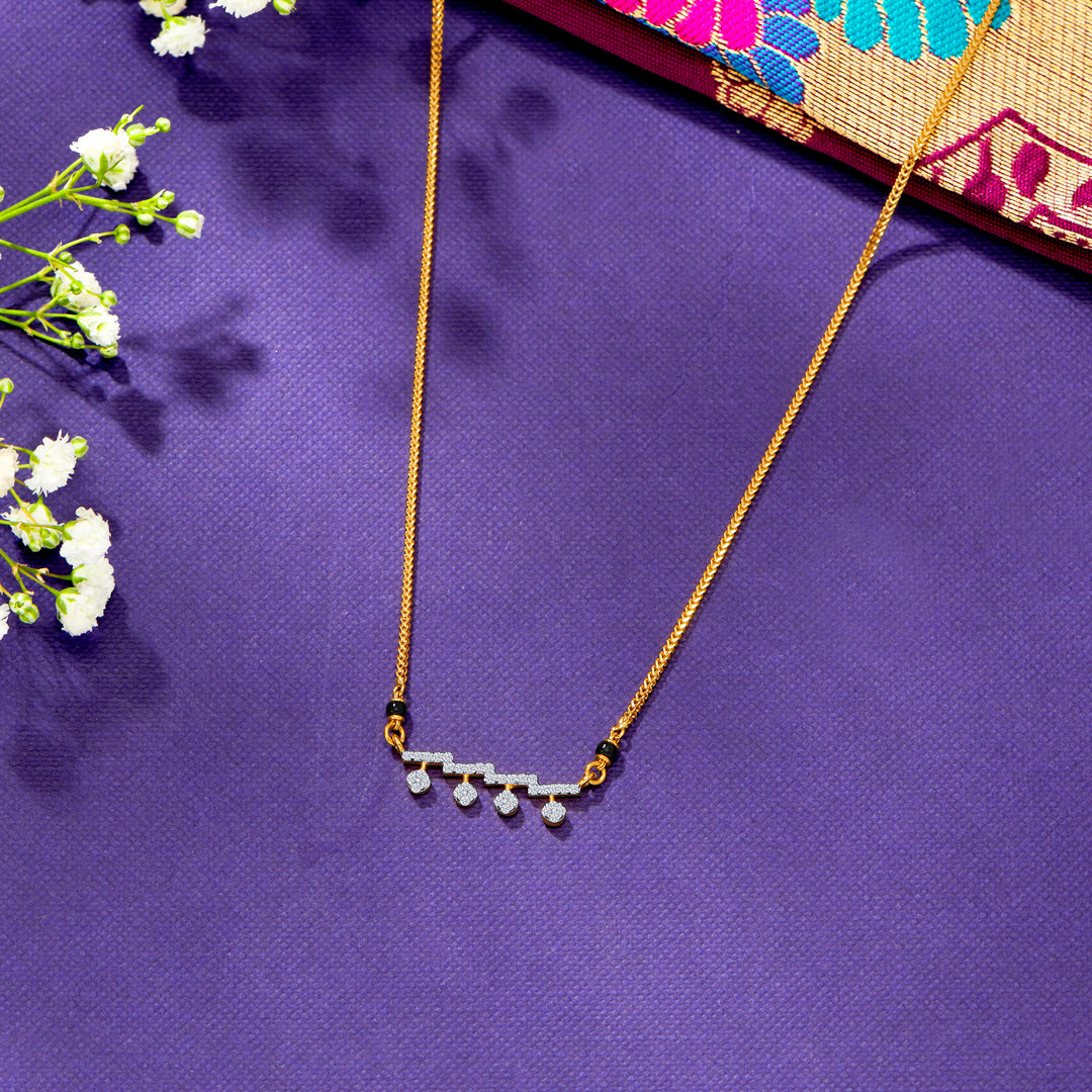Minimal Radiance Yellow Gold Modern Mangalsutra For Women