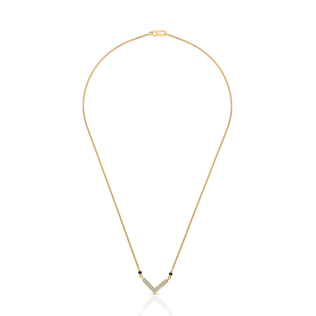 Simple Unity Yellow Gold Modern Mangalsutra For Women