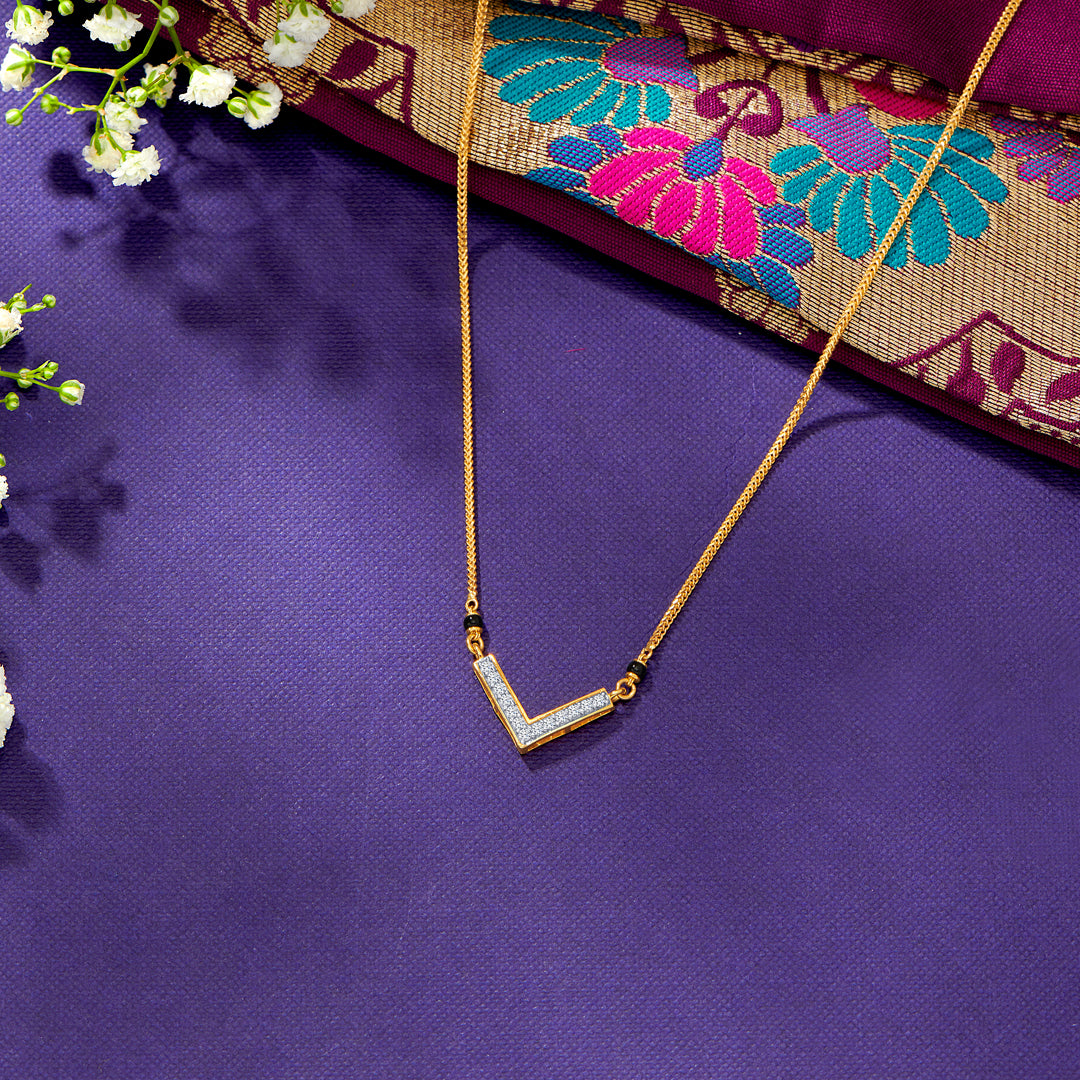 Simple Unity Yellow Gold Modern Mangalsutra For Women