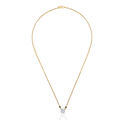 Garnet Glow Yellow Gold Modern Mangalsutra For Women