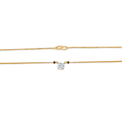 Garnet Glow Yellow Gold Modern Mangalsutra For Women