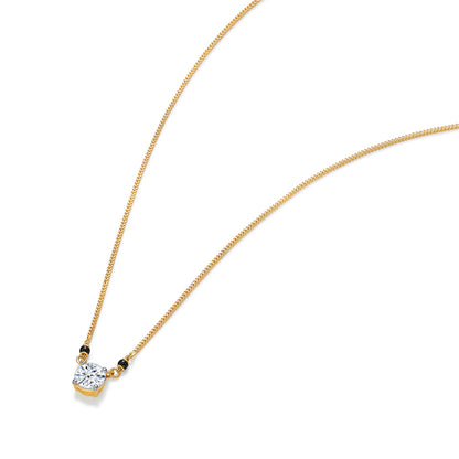 Garnet Glow Yellow Gold Modern Mangalsutra For Women