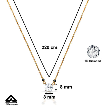 Garnet Glow Yellow Gold Modern Mangalsutra For Women