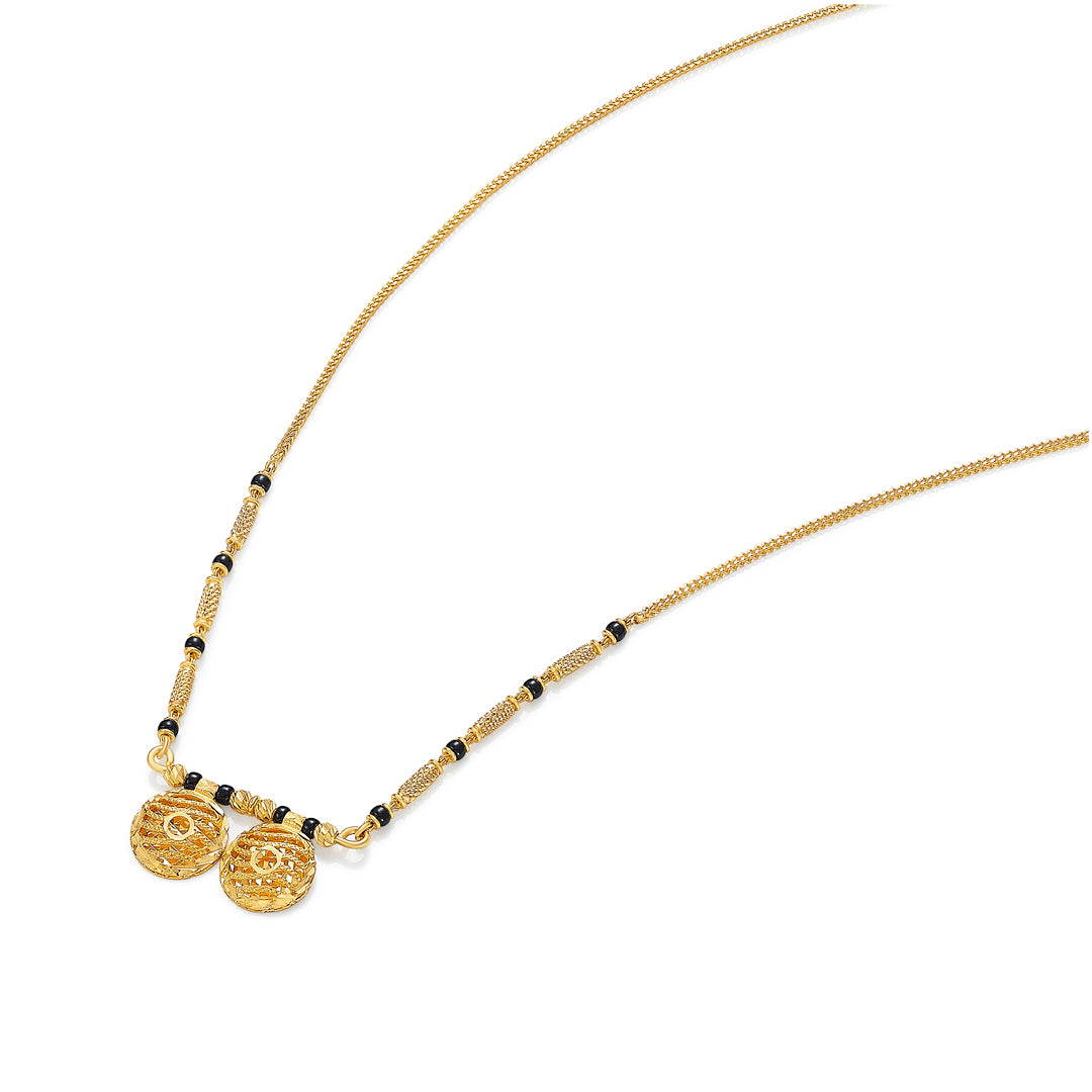 vivah yog yellow gold modern mangalsutra for women