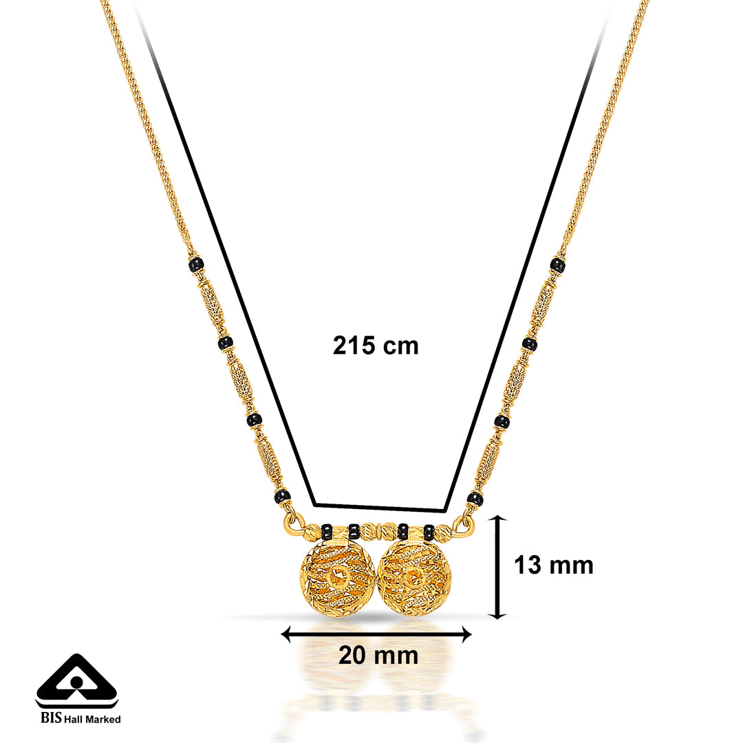 vivah yog yellow gold modern mangalsutra for women