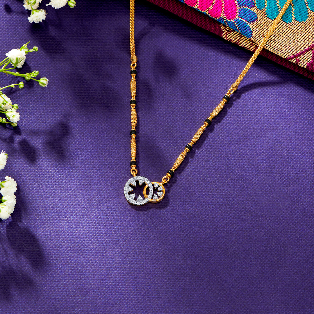 Modern Flow Yellow Gold Modern Mangalsutra For Women