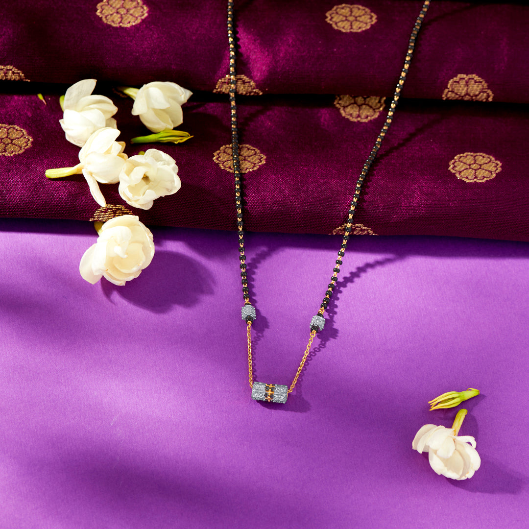 Contempo Charm Yellow Gold Modern Mangalsutra For Women