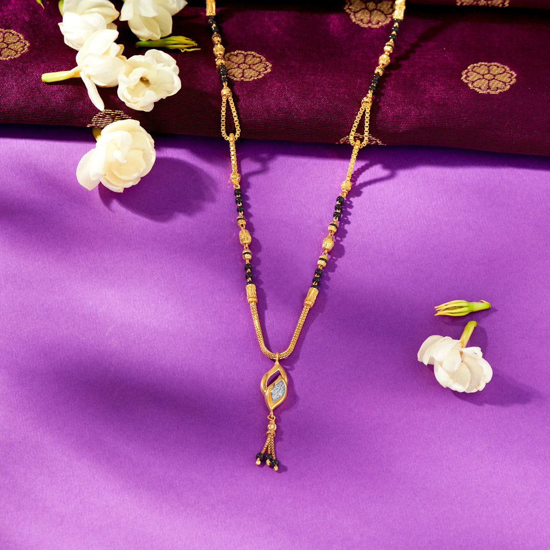 Metro Grace Yellow Gold Modern Mangalsutra For Women