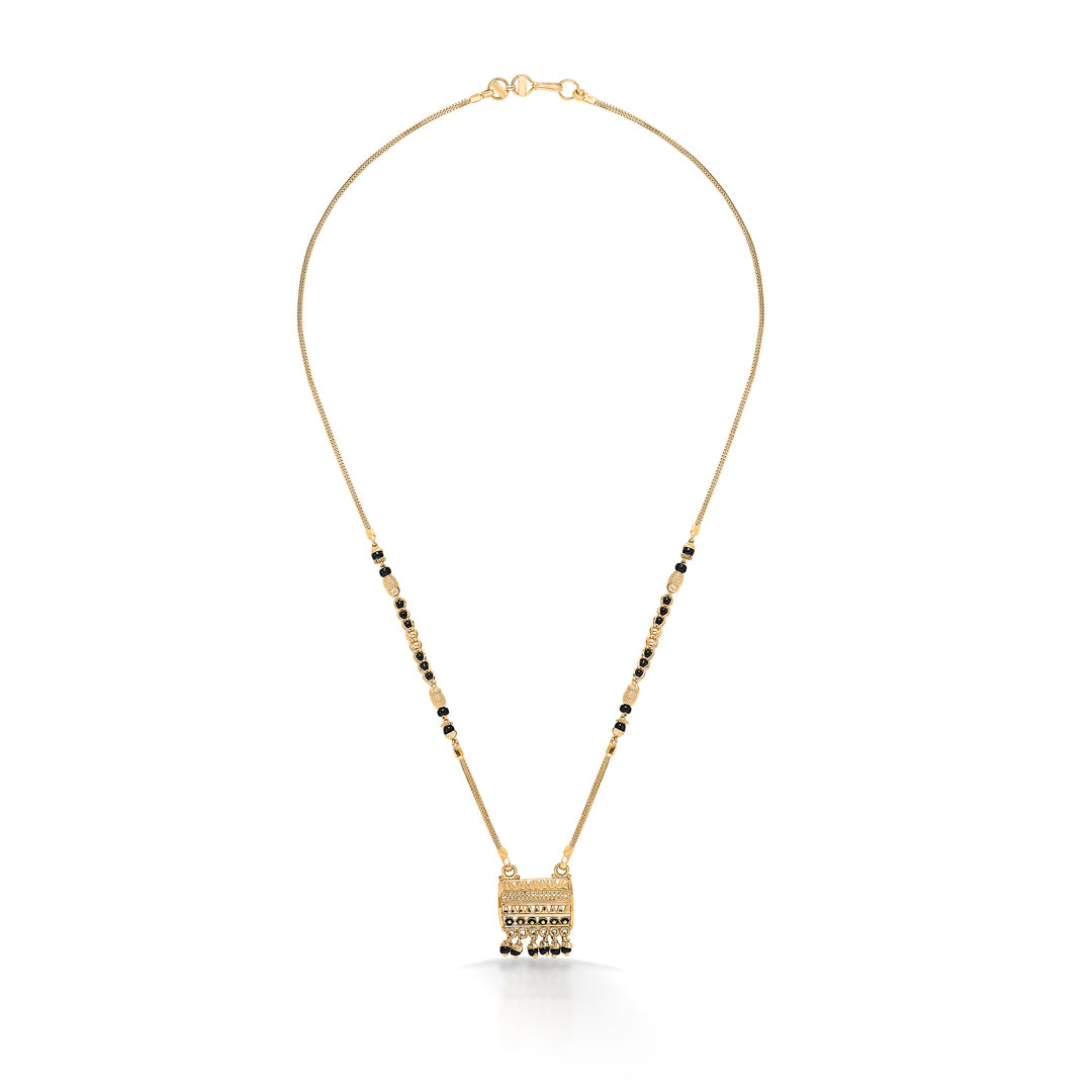 Rectangular Romance Yellow Gold Modern Mangalsutra For Women