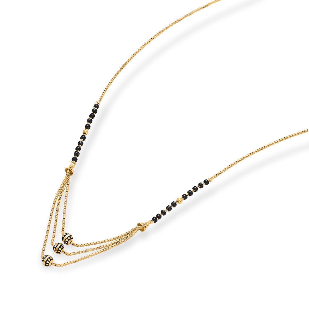 urban trilokya yellow gold modern mangalsutra for women