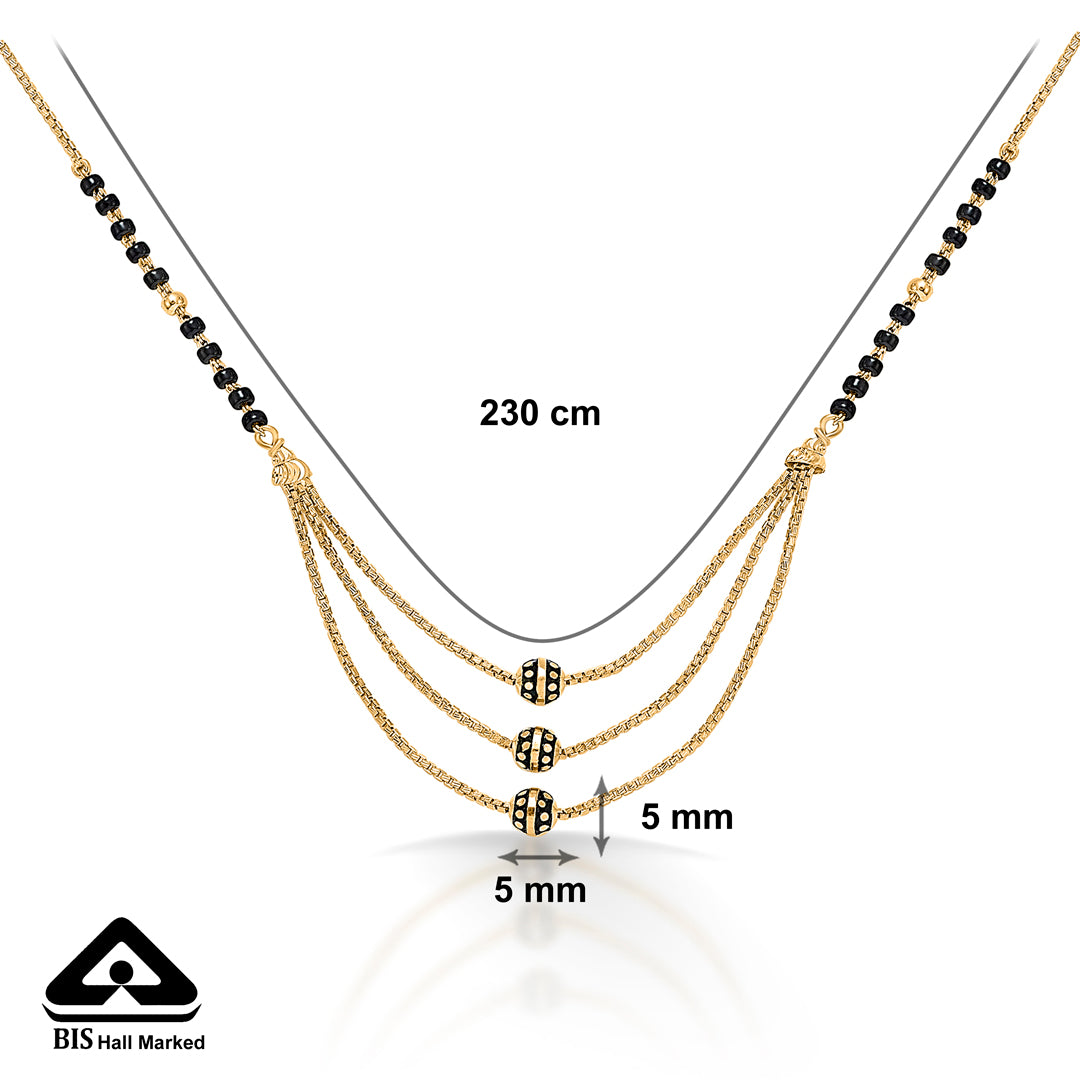 urban trilokya yellow gold modern mangalsutra for women