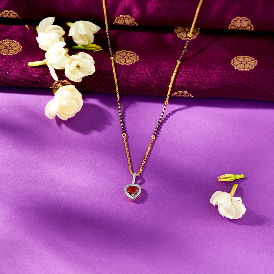 Sindoori Glow Yellow Gold Modern Mangalsutra For Women