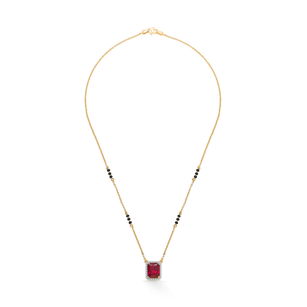 Scarlet Core Yellow Gold Modern Mangalsutra For Women