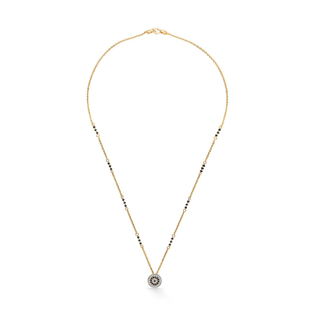 Evil Eye Aura Yellow Gold Modern Mangalsutra For Women
