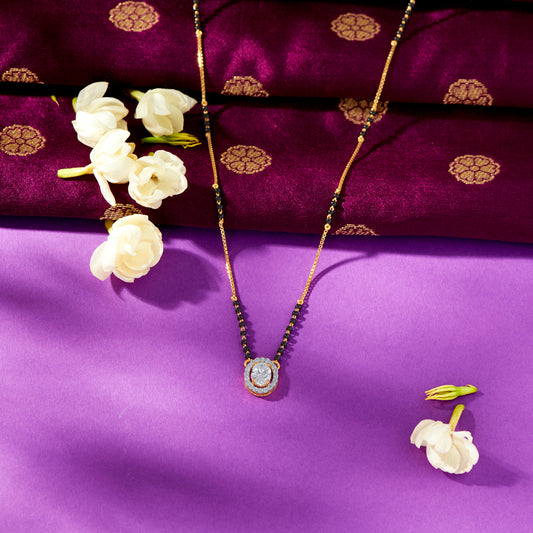 Evil Eye Aura Yellow Gold Modern Mangalsutra For Women