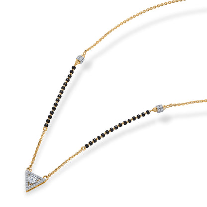 Triangular Delight Yellow Gold Modern Mangalsutra For Women